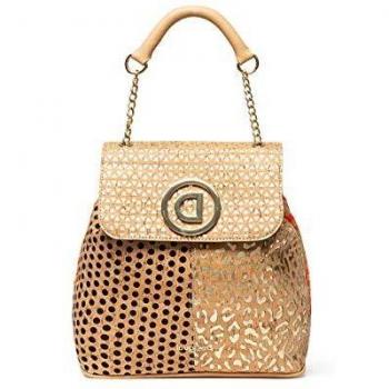 Desigual Mujer Back_Cork Patch Denver Bolso de mochila, Beige