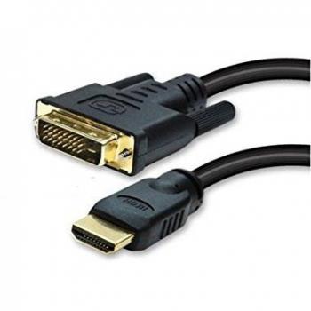 Cable Adaptador HDMI a DVI-D (24+1) 2m, Conectores Chapados en Oro, Negro