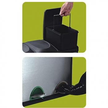 Arregui Step Bin CR705-45L Cubo de Basura y Reciclaje con Pedal, de Acero Inoxidable, con 3 Cubos Interiores, 3 x 15L