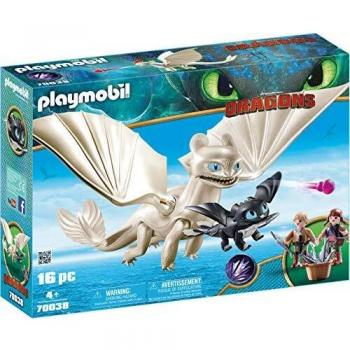 PLAYMOBIL DreamWorks Dragons Furia Diurna y Bebé Dragón con Niños, a Partir de 4 Años
