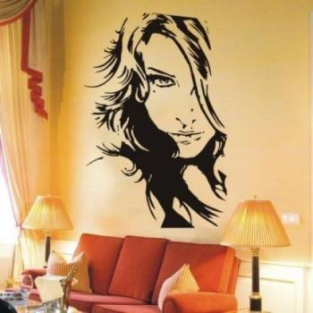 INDIGOS Vinilo Decorativo para Pared w429 120x80cm Muchacha de la Mujer Atractiva, Negro, 80x8x80 cm