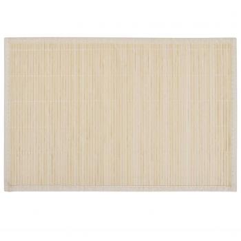 Bamboo Placemats Set of 6, Natural Color 30 x 45 cm