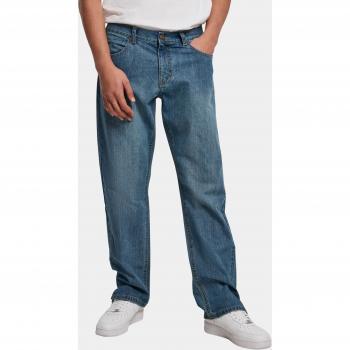 Urban Classics Straight Slit Jeans - Comfortable Mid Deep Blue Denim Trousers