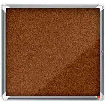 Nobo Vitrina de Corcho para Interiores con Cerradura para 6 Hojas A4, Premium Plus, Marrón, 1902562