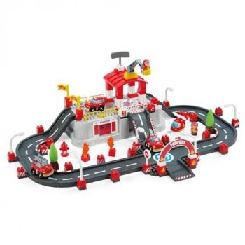 Figura Decorativa Ecoiffier - Juguete de plástico, multicolor, fabricado en Francia, adecuado para niños a partir de 12 meses, incluye un cubo con circuito de bomberos y es parte de la línea Abrick de juegos