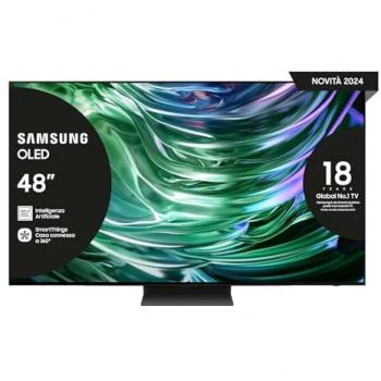 Samsung TV OLED 4K 48 QE48S90DAEXZT Smart TV Wi-Fi Negro Grafito 2024, Procesador NQ4 AI GEN2, Píxeles autoiluminados, Diseño Laser Slim, Dolby