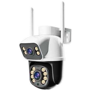 Cámara de Seguridad Inalámbrica Domo JTZ-9698QJB con Doble Lente, Zoom Híbrido 8X, Visión Nocturna a Color y Detección de Movimiento Inteligente