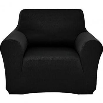 Amazon Brand - Umi Fundas para Sofa 1 Pieza Funda Sofa Ajustable Elasticas Funda Protectora Suave Negro