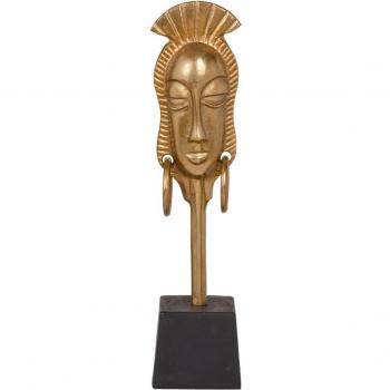 Figura Decorativa Africana 11 x 10,5 x 46 cm Negro Dorado