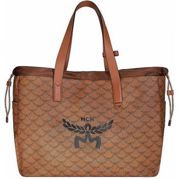 MCM Canvas Shopping Bag, Brown male, Size: ONE SIZE