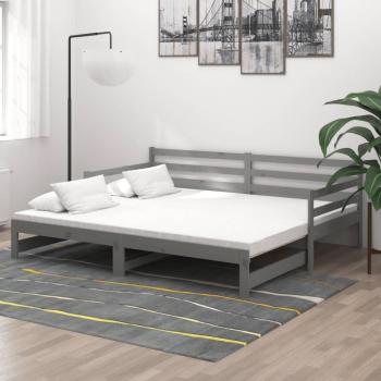 Sofá cama extraíble 2x(90x200) cm de madera de pino gris