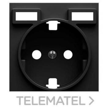 Tapa enchufe con cargadores USB 2.1A tipo A Negro mate Serie Concept
