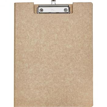 Carpeta portapapeles MAULbalance A4 de cartón marrón resistente de 3mm con textura de madera