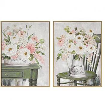 Cuadro DKD Home Decor Shabby Chic Florero 60 x 3,5 x 80 cm (2 Unidades)