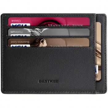 Cartera Pequeña de Cuero para Hombre - Tarjetero Billetera con RFID Minimalista