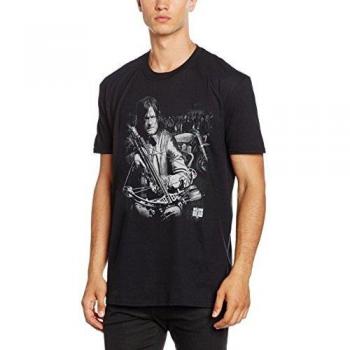 The Walking Dead Crossbow Ready Camiseta, Negro, L para Hombre