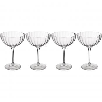 Juego de 4 Copas de Cóctel Mikasa Treviso - Vasos de cristal transparente con efecto ondulado, capacidad de 300 ml, fabricados sin plomo, ideales para celebraciones