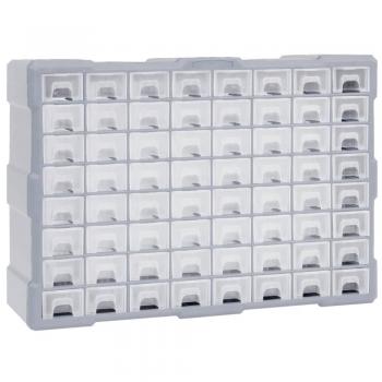 vidaXL Multi-drawer Organiser with 64 Drawers 52x16x37.5 cm