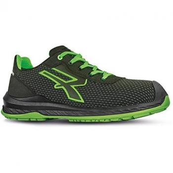 Zapatos de seguridad U-Power Island S3 CI SRC ESD, color negro/verde, talla 38 (EU)