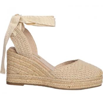 Sandalias de Plataforma Corina para mujer en color beige, modelo M4303, con diseño de esparto y color natural