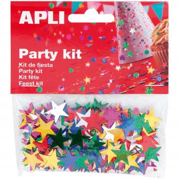 APLI - Bolsa confeti estrellas color 15 mm 14g
