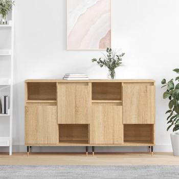 Aparador de Madera Contrachapada Multicapa Color Roble Sonoma 2 Piezas