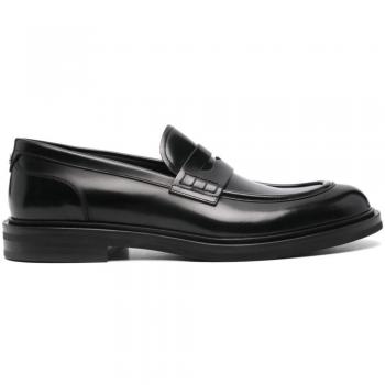 Dolce & Gabbana Men's Black Leather Penny Loafers, Size 41 (8.5 US)
