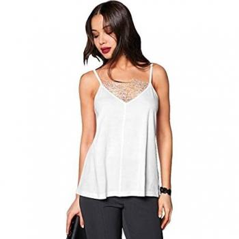 Camiseta Tirantes con Encaje en el Escote V Mujer - 016528