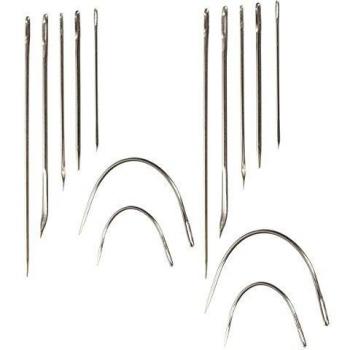 ycnk 14pcs Reparación de mano Tapicería Glover Sail Piel curvado Lona Alfombra Agujas