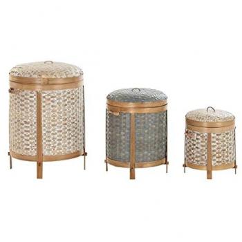 Juego de Cestas DKD Home Decor Bambú (31 x 31 x 45 cm)