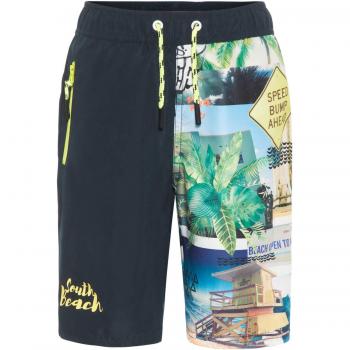 Name IT NOS Nkmzeth Long Shorts Box, Bañador para Niños, Azul Dark Sapphire, 125