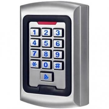 Control de acceso autónomo para interior Acceso por teclado y EM RFID Salida relay, alarma y timbre Wiegand 26 Control de tiempo Resistente carcasa metálica