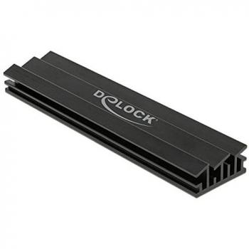 Disipador de Calor DeLOCK 18284 para M.2, 100 mm, Negro - Accesorio de Refrigeración para SSD y Disco Duro