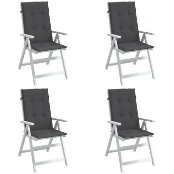 Highback Chair Cushions 4 pcs Melange Anthracite 120x50x4 cm Fabric