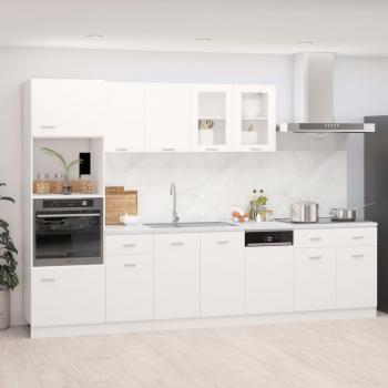 Conjunto de muebles de cocina 7 piezas en madera de ingeniería blanca Dia e Noite