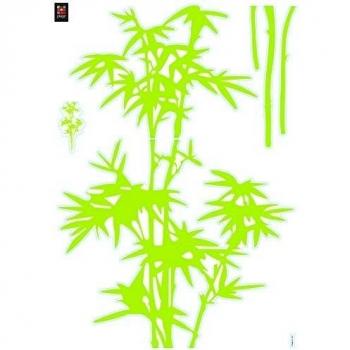 Plage Decoración Mural Adhesiva con Diseño Bambús, Vinilo, Verde, 48x3x68 cm