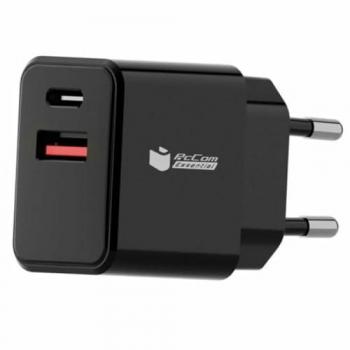 Cargador de Pared PcCom Essential 20W USB-C con Carga Rápida 3.0 Negro