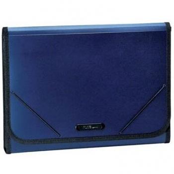 Plus Office 181026 - Carpeta clasificadora A4 con 12 compartimentos, color azul marino