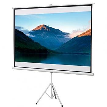 Pantalla de Proyector Manual Portátil 100 Pulgadas 4:3 Soporte Incluido 203x152 cm Blanca para Cine en Casa y Exterior