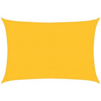 Toldo de vela rectangular HDPE 160 g/m² 2x2,5 m Color Amarillo, Vela de Sombra de Sol, Vela de Sombra, Toldo de Patio