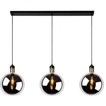 Luz Colgante Moderna Julius de Bar 3xE27 en Gris Ahumado y Negro
