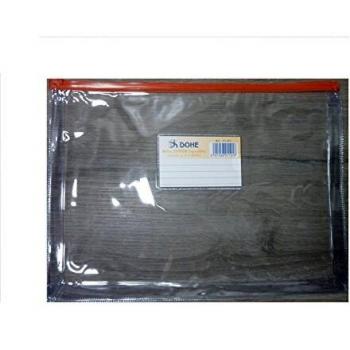 Bolsa Zipper Folio Expandible Roja PVC Transparente 200 Micras con Cierre Hermético y Apertura Superior