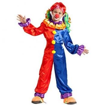 Traje de Payaso Colorido para Niña Talla 5-6