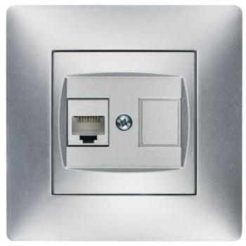 FAMATEL – Toma teléfono RJ-11 | Enchufe de empotrar | Serie Habitat 15 | Fácil instalación | Alta estanqueidad del producto | Libre de hálogenos | Aluminio