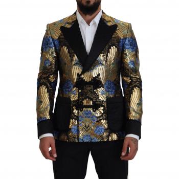 Dolce & Gabbana Gold Lurex Double Breasted Jacket Blazer - IT50 | L