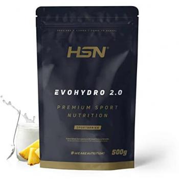 Proteína Hidrolizada Sin Lactosa HSN Evohydro 2.0 - Sabor Yogur Piña 500 g | 17 Tomas | Aislado de Suero Lácteo No-GMO, Vegetariana, Sin