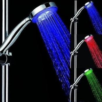 HOME UK-7 Colores Simplificación de temperatura controlada de ducha de luz LED Top spray Cabeza de ducha del cuarto de baño con Chrome recubierto
