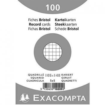 Exacompta 10209E - Cartulinas Bristol, 10 x 14 cm, color blanco