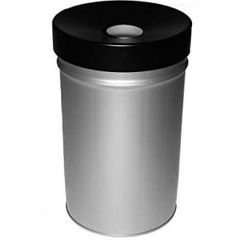 Contenedor de residuos autoextinguible 60L, HxØ 630 x 392 mm, color plateado