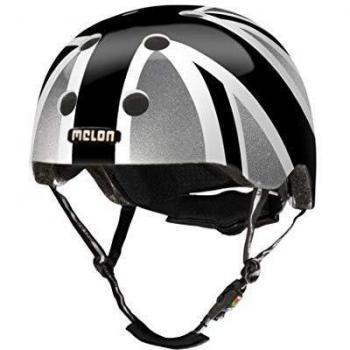 Melon, Unisex Adulto, Negro, Blanco y Gris, XXS-S Union Jack Casco de Bicicleta